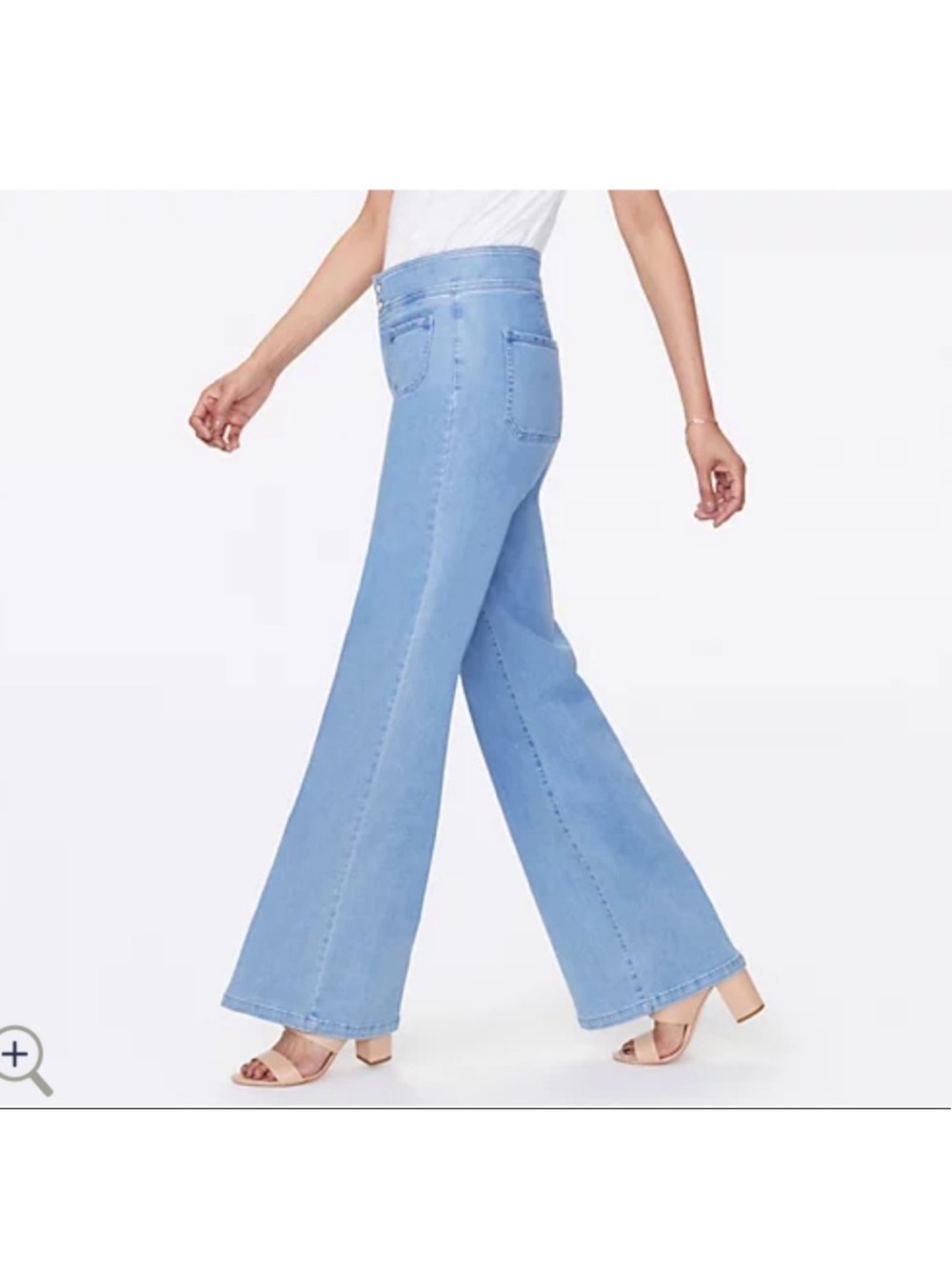 NYDJ Light Wash Wide Leg Front Pocket Denim Jeans Sz 2 - Picture 2 of 7